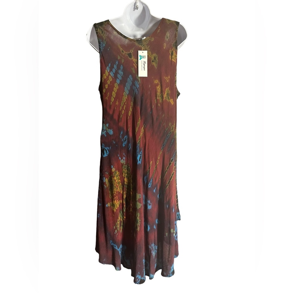 NWT. Freestyle Lounging Dress Freesize 001-4. BL/RD6 - Picture 2 of 3